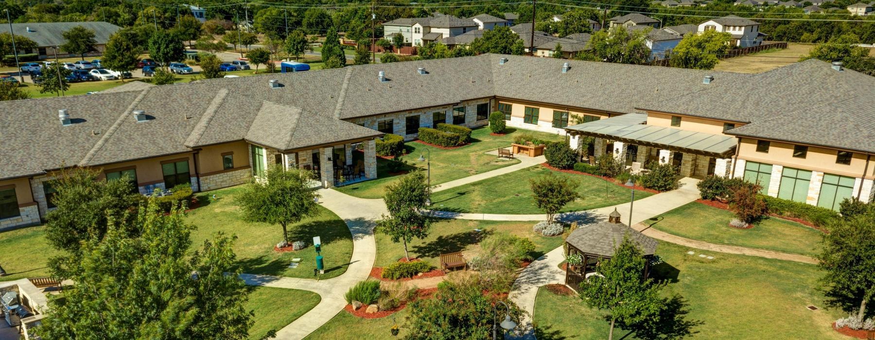 aerial view of a large building