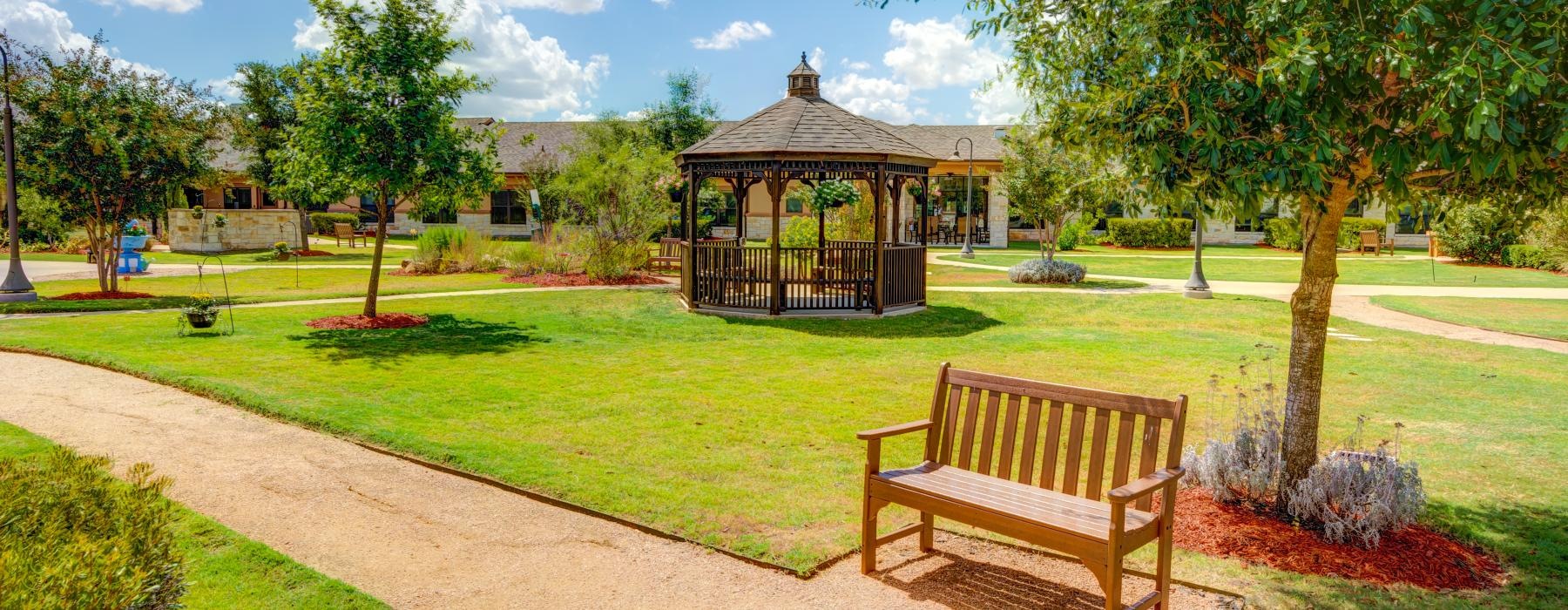 a bench in a park